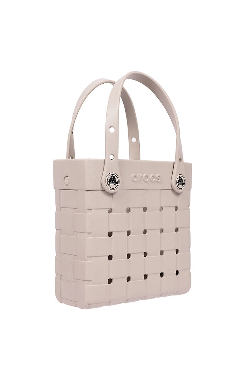 Crocs Cream Small Woven Crossbody Tote Bag