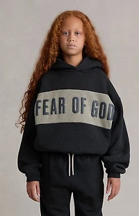 Fear of God ESSENTIALS Kids Paneled Cropped Relaxed Hoodie