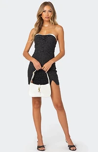 Edikted Polka Girl Button Front Mini Dress