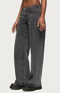 Edikted Tall Raelynn Washed Low Rise Baggy Jeans
