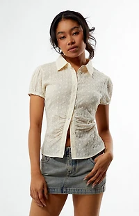 Your Favorite Magnolia Eyelet Short Sleeve Button Shirt