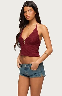 Edikted Backless Coastal Charm Crochet Top