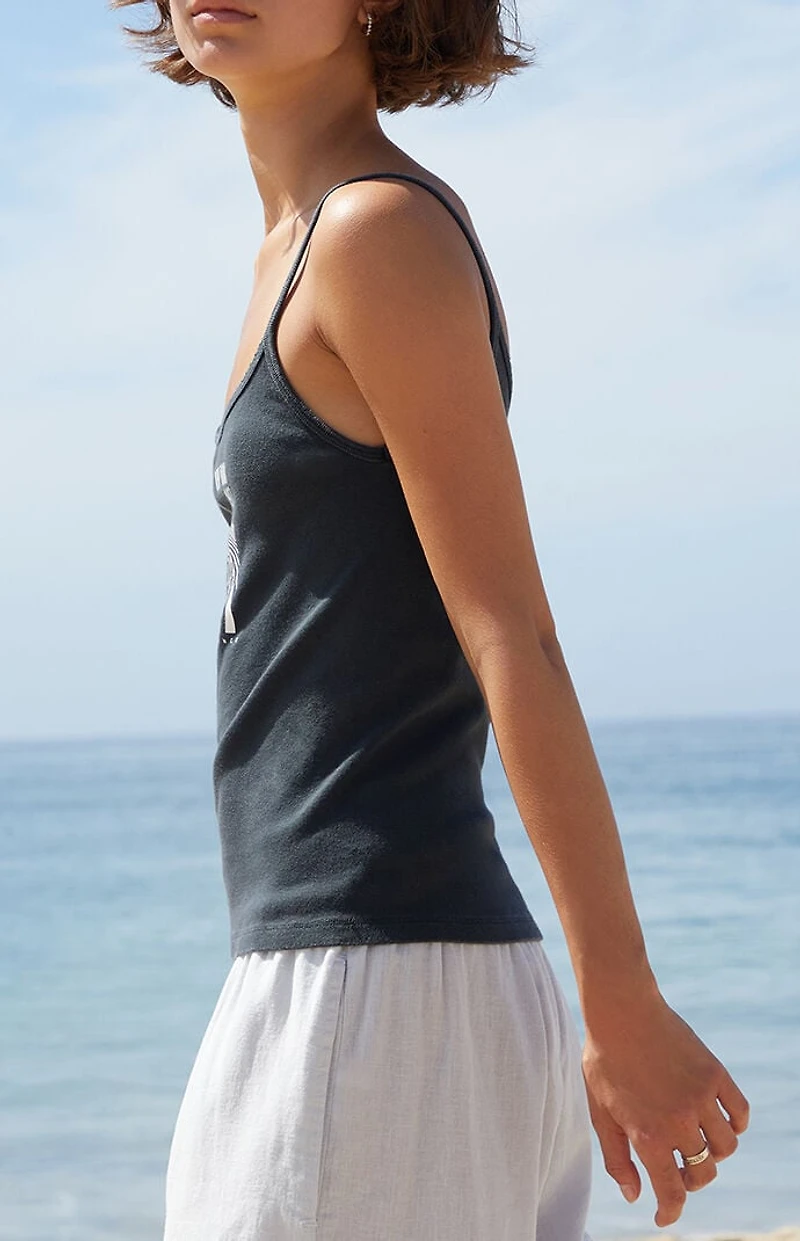 John Galt Black New York Radio Silence Tank Top