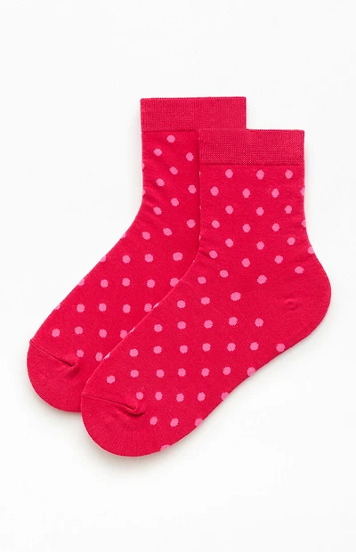 John Galt Red Polka Dot Ankle Socks