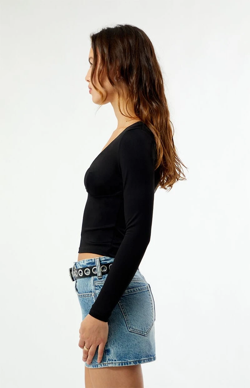 Your Favorite Gianna Plunge V-Neck Long Sleeve Top