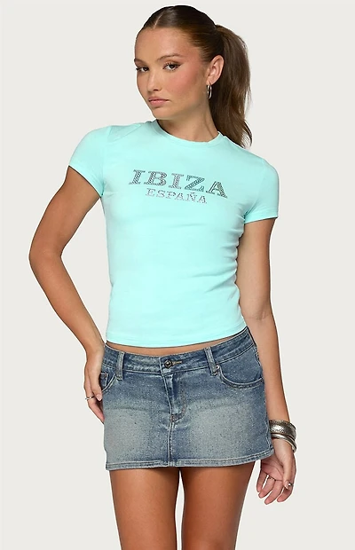 Edikted Ibiza Rhinestone T-Shirt