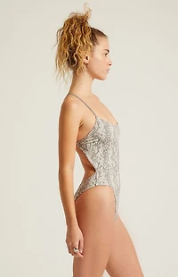 Pacsun Snakeskin Audrey Shine One Piece Swimsuit