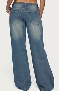 Edikted Ronny Curved Stitch Low Rise Jeans