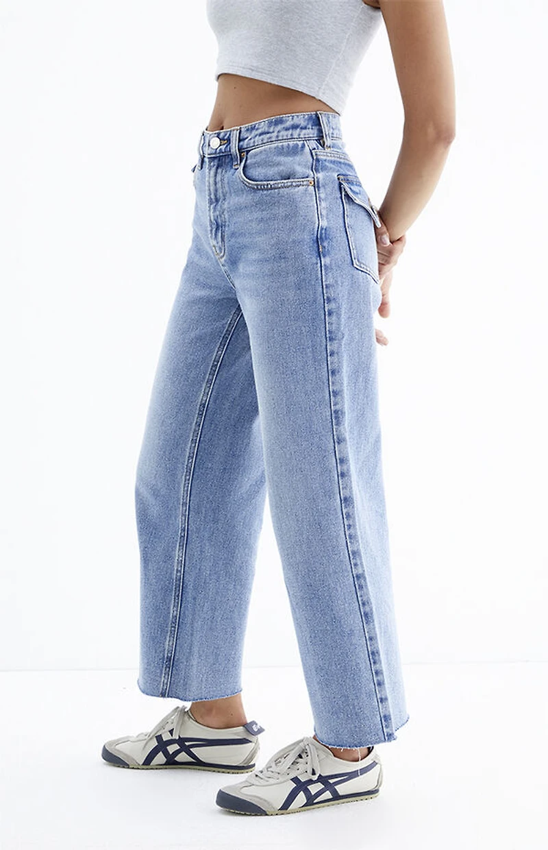 Pacsun Nora Cropped Wide Leg Jeans Medium Indigo