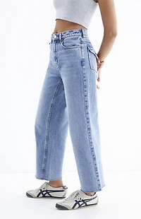 Pacsun Nora Cropped Wide Leg Jeans Medium Indigo