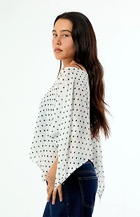 Beverly and Beck Coco Polka Dot Chiffon Poncho