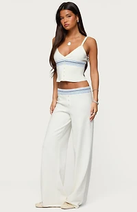 Edikted Miya Stripey Ribbed Knit Tank Top