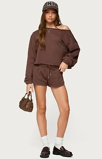 Edikted Kordelia Off Shoulder Sweatshirt