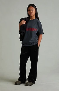 Fear of God ESSENTIALS Kids Vintage Black Velour Flare Sweatpants