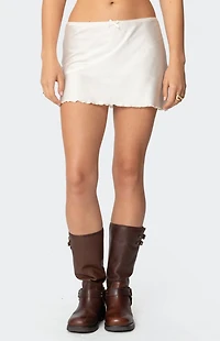 Edikted Bexley Bow Satin Mini Skirt