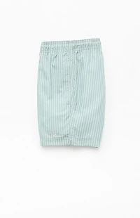 Pacsun Bailey Green Pinstripe 4.5" Swim Trunks