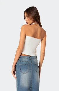 Edikted Percy Split Front Pointelle Top