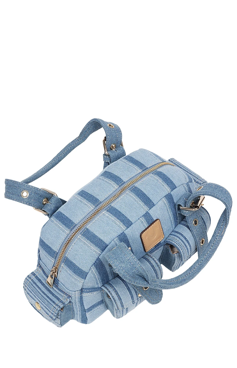 True Religion Soft Satchel Denim Mini Handbag