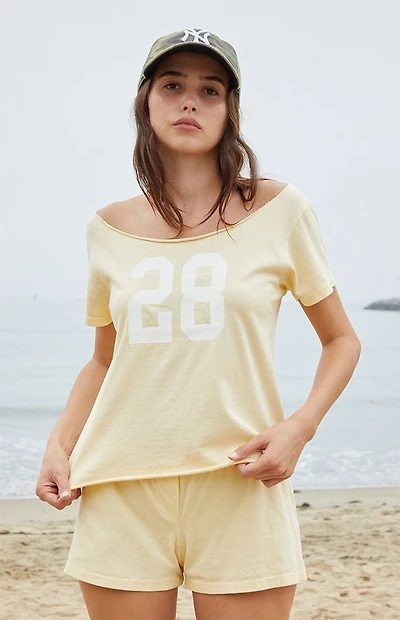 John Galt Yellow Robyn 28 Off-The-Shoulder Top