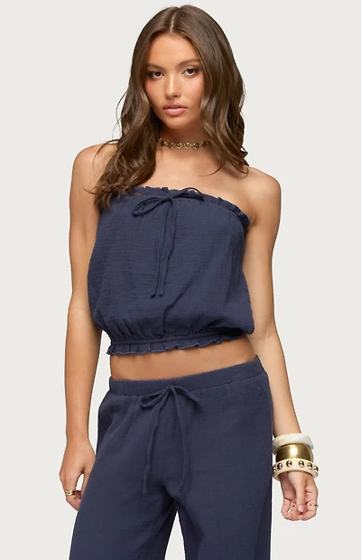 Edikted Viktoria Strapless Bubble Top