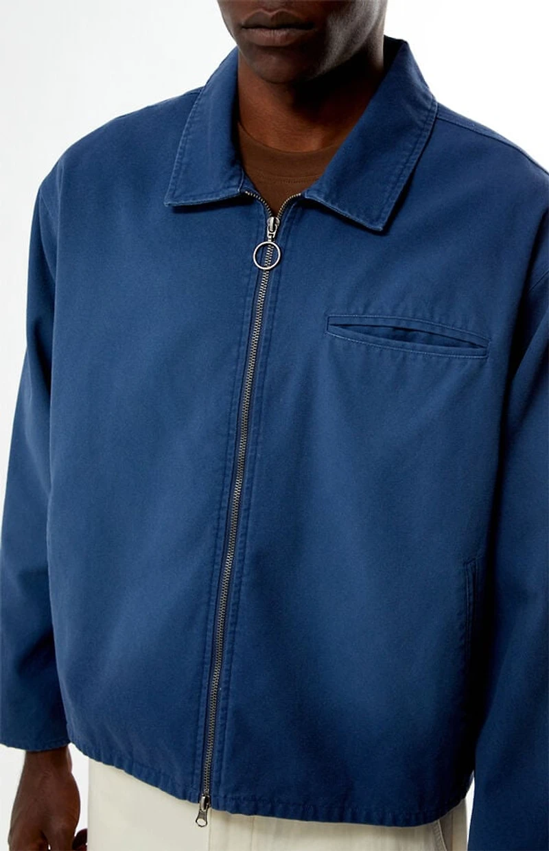 Pacsun Blue Washed Canvas Gas Jacket