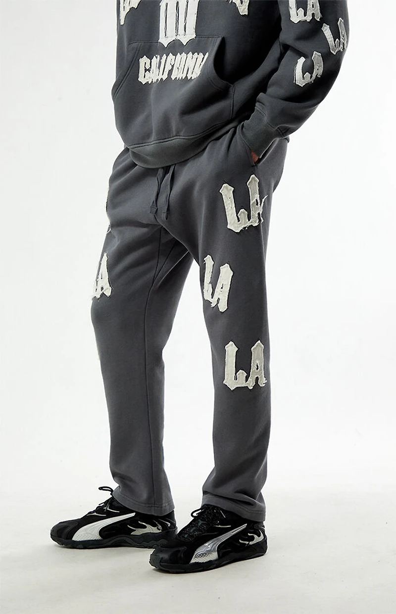 Pacsun LA Applique Fleece Straight Leg Sweatpants
