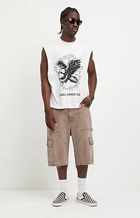 Pacsun Austin Extreme Baggy Jean Shorts Cargo Brown