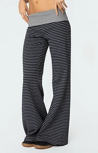Edikted Meggy Striped Fold Over Pants