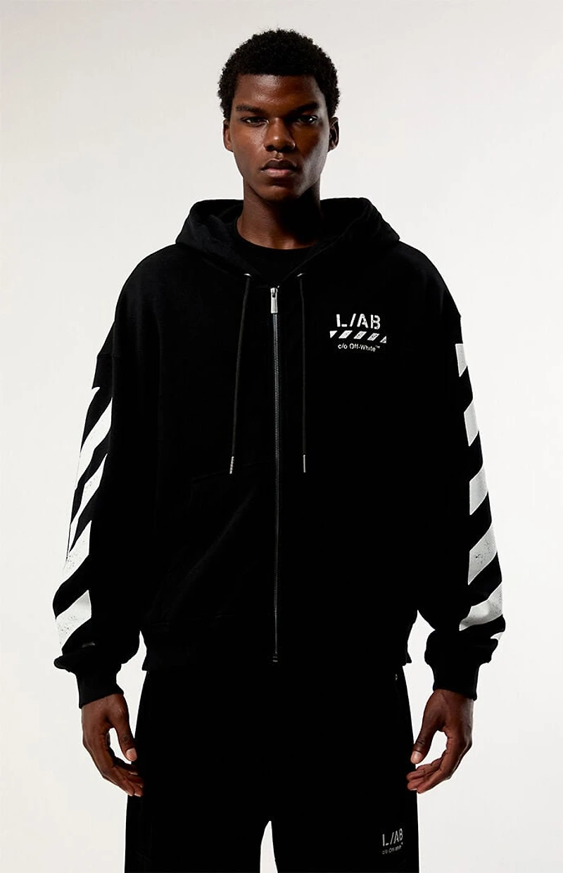 L/AB c/o Off-White Core Diagonal Zip Up Hoodie