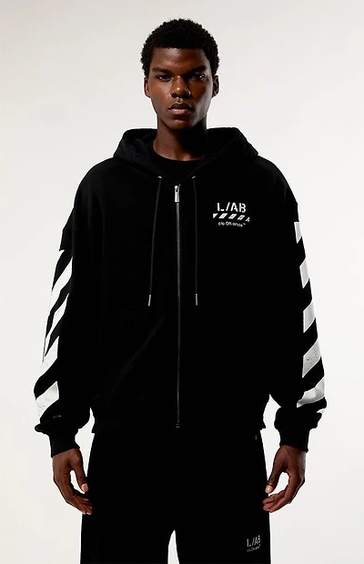 L/AB c/o Off-White Core Diagonal Zip Up Hoodie