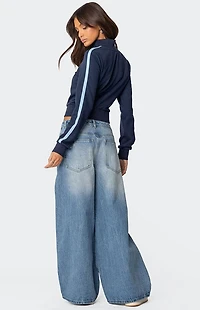 Edikted Distressed Low Rise Baggy Jeans