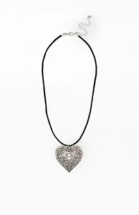 LA Hearts Cleo Heart Pendant Rope Necklace