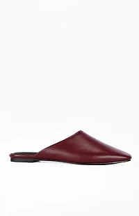 AZALEA WANG Women's Raphael Burgundy Leather Flats