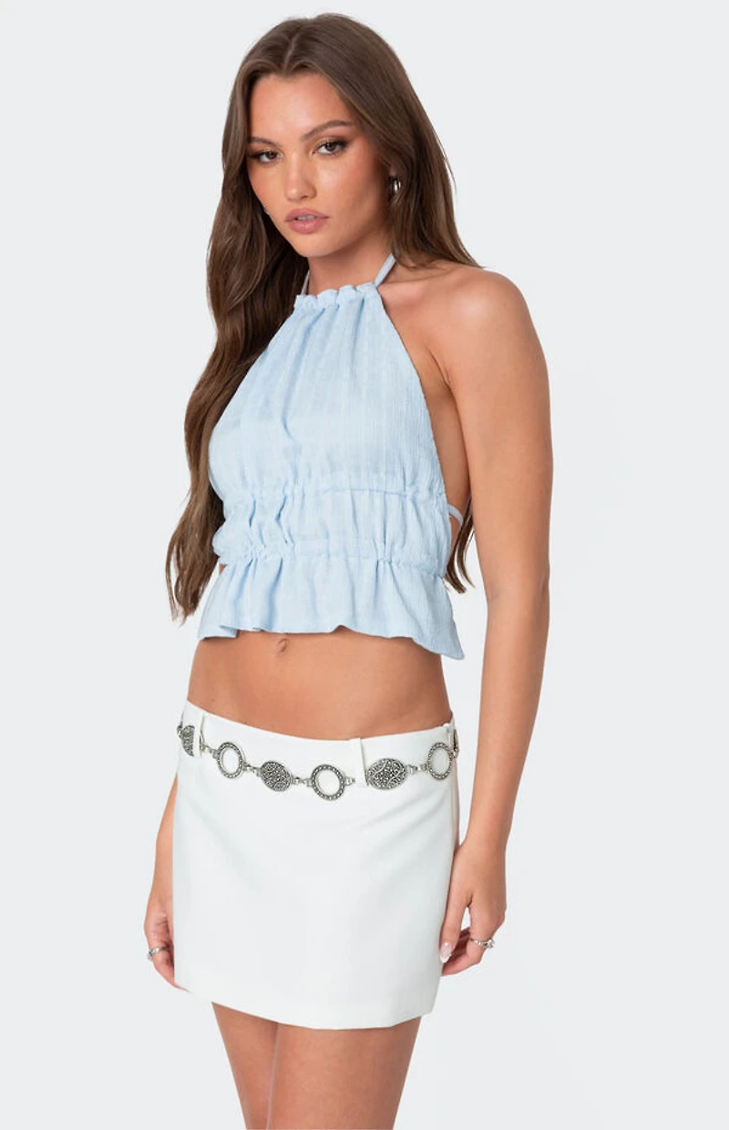 Edikted Double Drawstring Backless Top