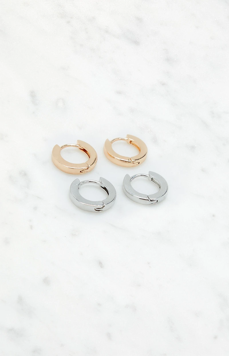 John Galt 2 Pack Thin Hoop Earrings