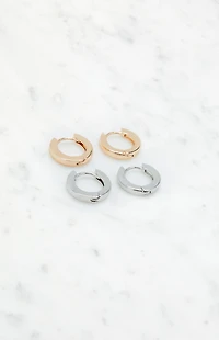 John Galt 2 Pack Thin Hoop Earrings