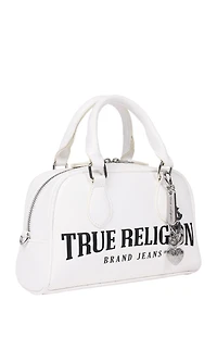 True Religion White Bombe Logo Satchel