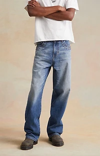 RARE DNM EDIT Medium Indigo Rhinestone Studded Baggy Jeans