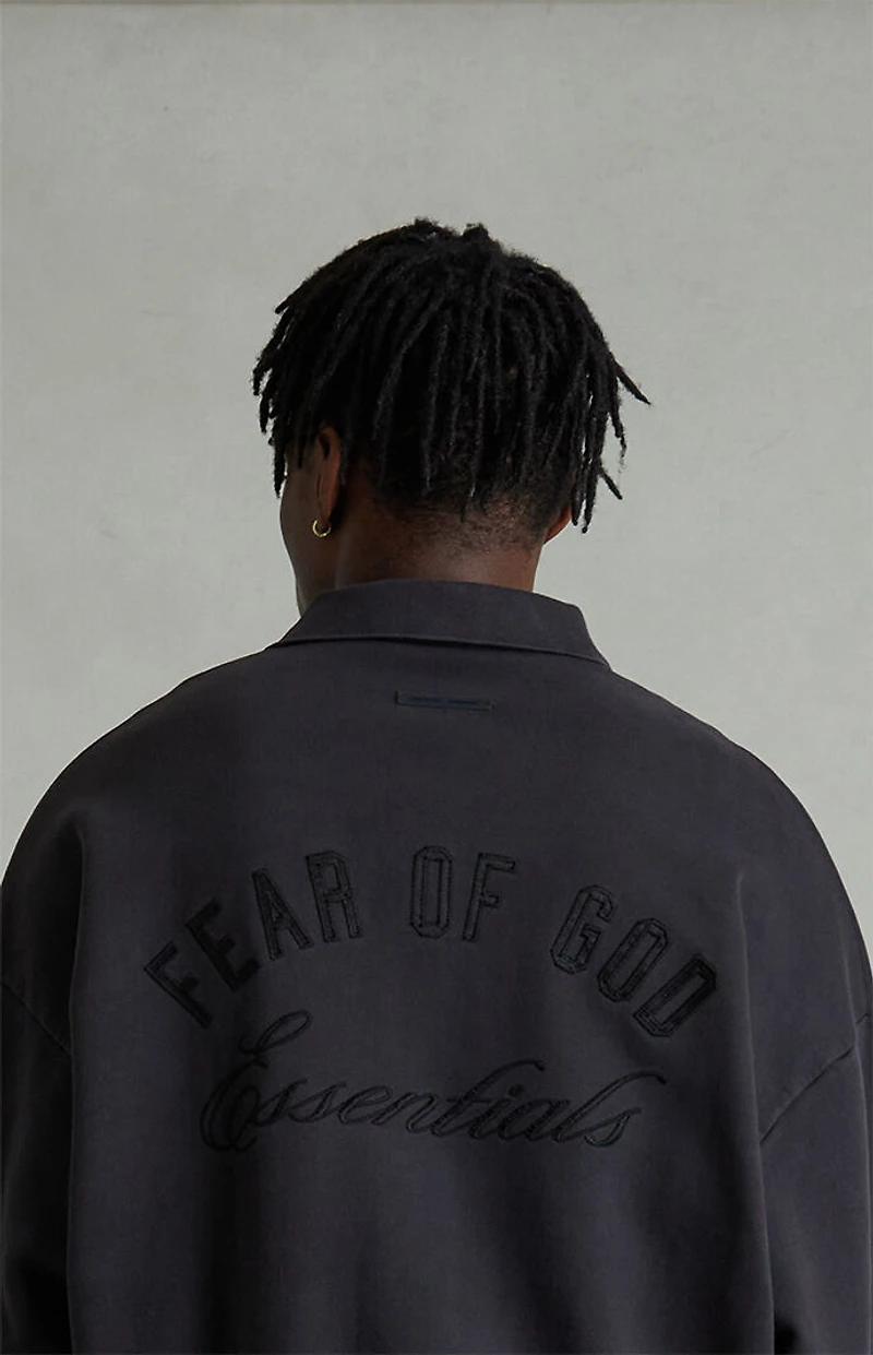 Fear of God ESSENTIALS Vintage Black Classic Polo Sweatshirt