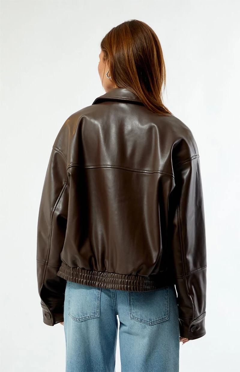 Pacsun Faux Leather Bomber Jacket