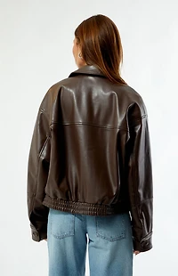Pacsun Faux Leather Bomber Jacket