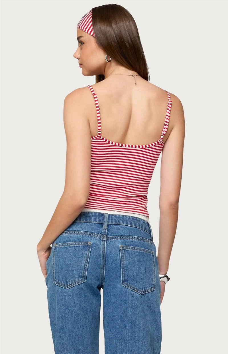 Edikted Two Piece Striped Headband Tank Top