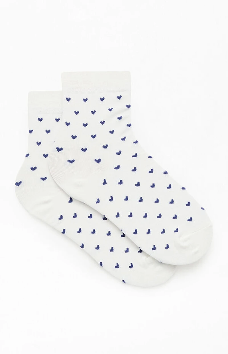 John Galt White & Navy Heart Socks