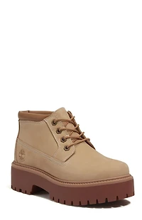Timberland Women's Beige Stone Street Mid Lace-Up Boots