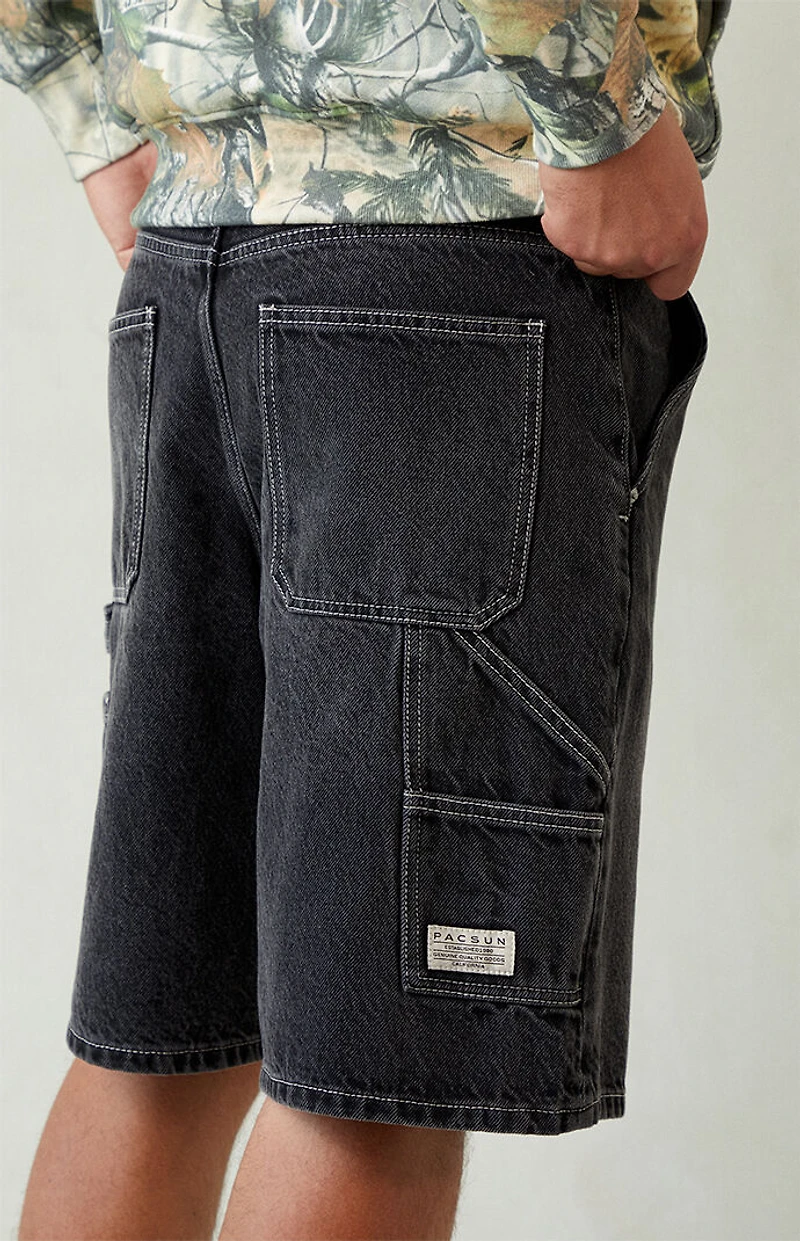 Pacsun Black Baggy Denim Carpenter Shorts