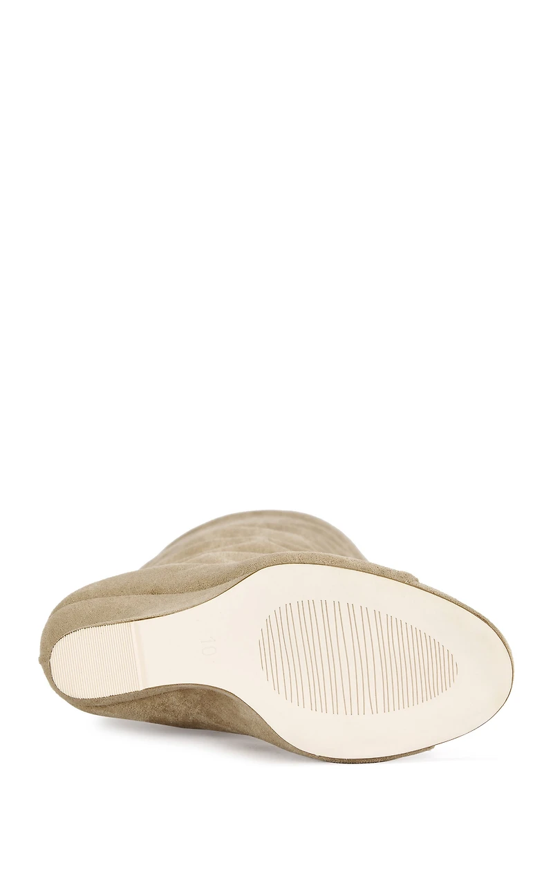 AZALEA WANG Women's Vincent Nude Peep Toe Wedge Heels