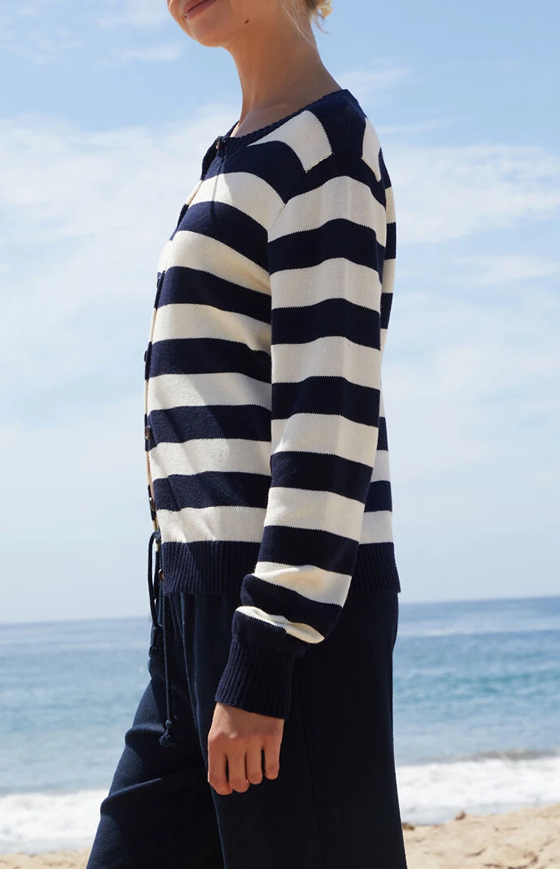 John Galt Striped Amalie Cardigan