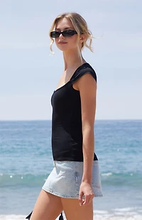 John Galt Black Ella Top