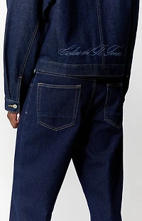 Pacsun Dylan Baggy Jeans Contrast Stitch Dark Blue