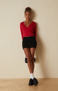 Your Favorite Gianna Plunge V-Neck Long Sleeve Top